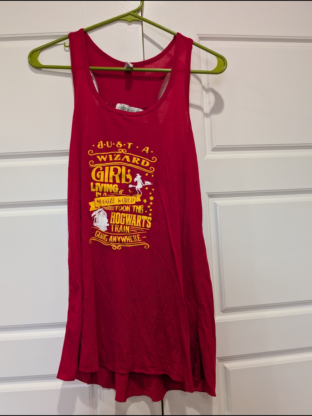Bella Canvas "Wizard Girl" Harry Potter Flowy Racerback Tank | Red | Sz L | NWT